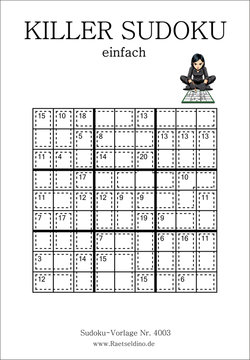 Killer Sudoku Stufe einfach gratis drucken