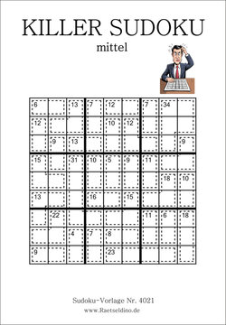 Killer Sudoku Stufe mittel gratis