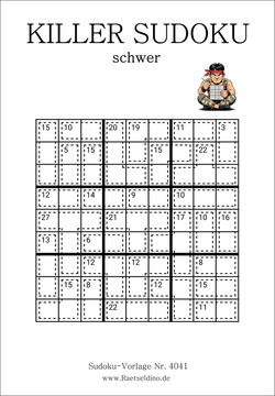 Killer Sudoku in der Stufe schwer
