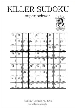 Kostenlose Killer Sudoku super schwer