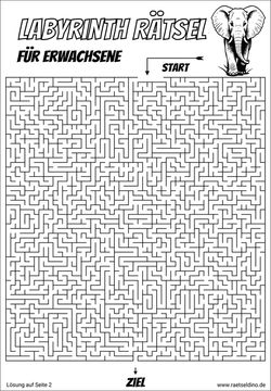 extra schwer Labyrinth Rätsel für Erwachsene