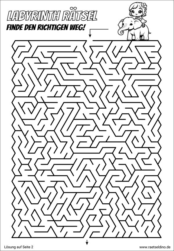 Labyrinth Rätsel Elefant