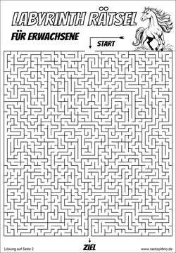 Labyrinth Rätsel Erwachsene mit Lösung kostenlos
