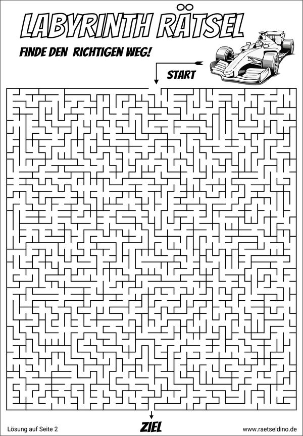Labyrinth Rätsel F1 Rennen schwer