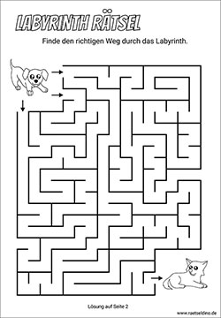 Labyrinth Rätsel für Kinder