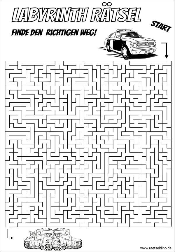 Labyrinth Rätsel Polizei-Auto