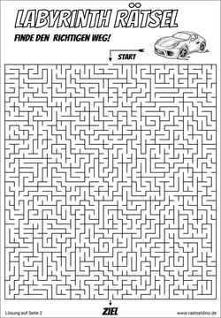 Labyrinth Rätsel schwer ab 9 Jahren