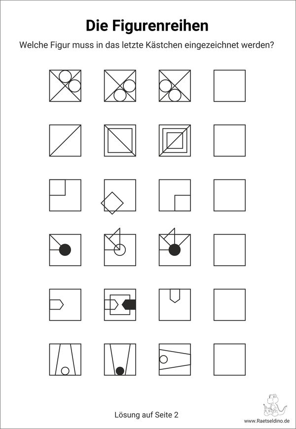 Figurenreihen fortsetzen Logikrätsel