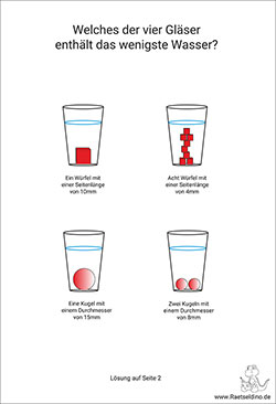 Logikrätsel - Welches Glas enthält Wasser?