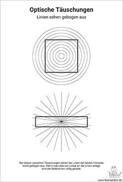Optische Täuschungen - Gebogene Linien in einem Rechteck