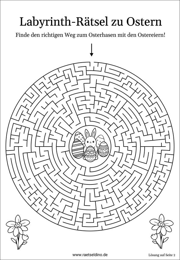 Labyrinthrätsel zu Ostern