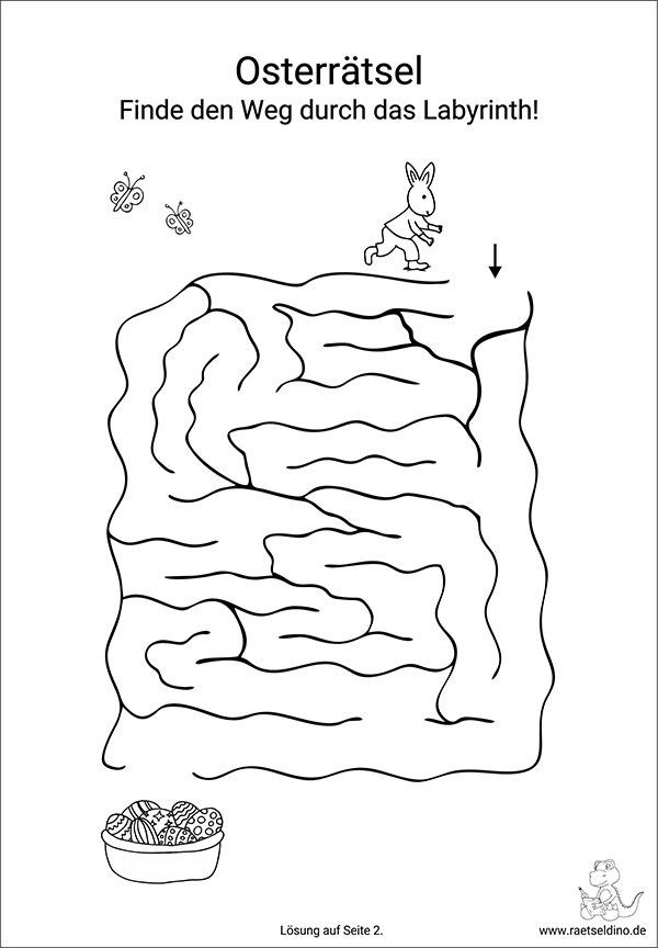 Osterlabyrinth für Kinder - Osterrätsel