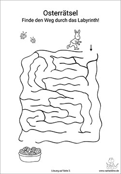 Rätsel Osterlabyrinth für Kinder