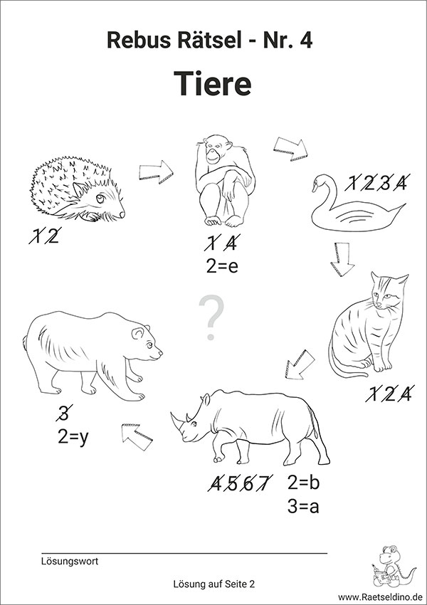 Rebus Rätsel mit Tieren