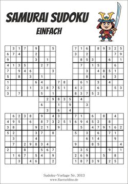 Samurai Sudoku einfach gratis drucken