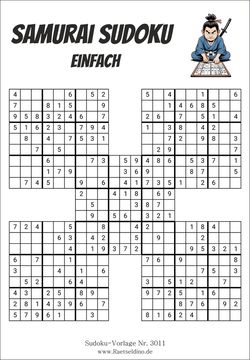 Samurai Sudoku einfach zum Drucken