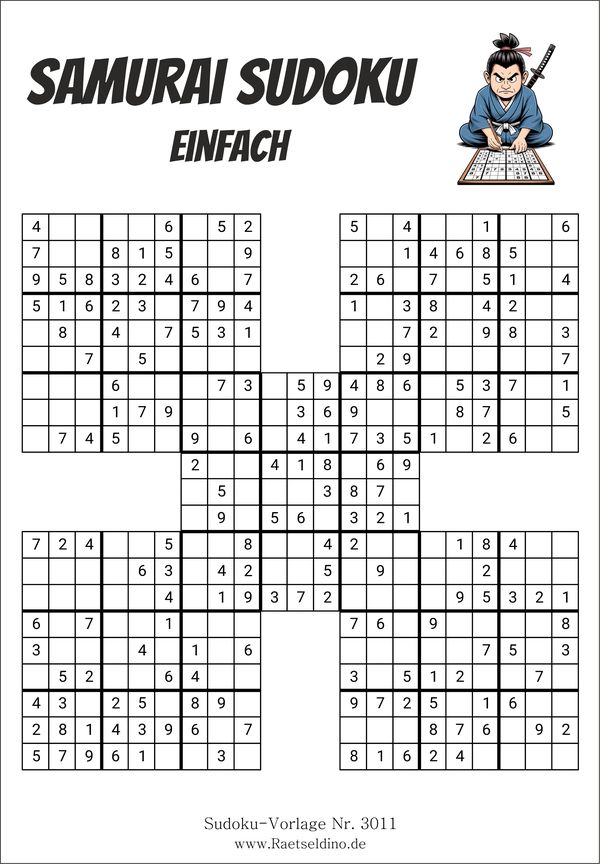 Samurai Sudoku einfach