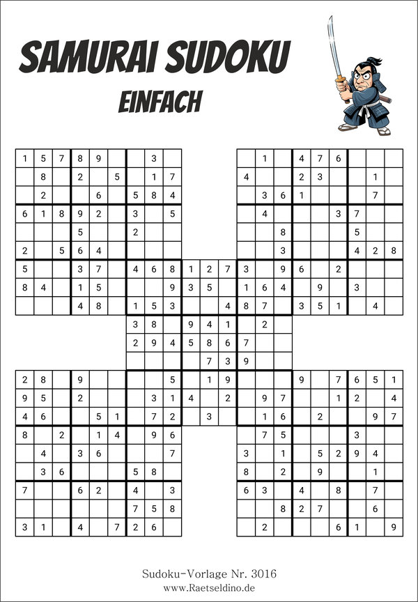 Samurai Sudoku für Anfänger