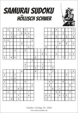 Samurai Sudoku höllisch schwere Vorlage