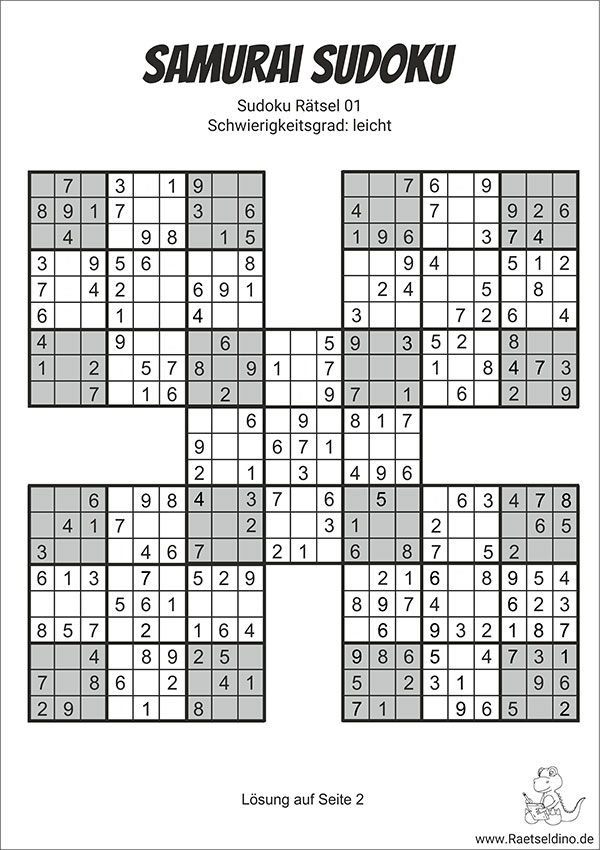 Samurai Sudoku leicht