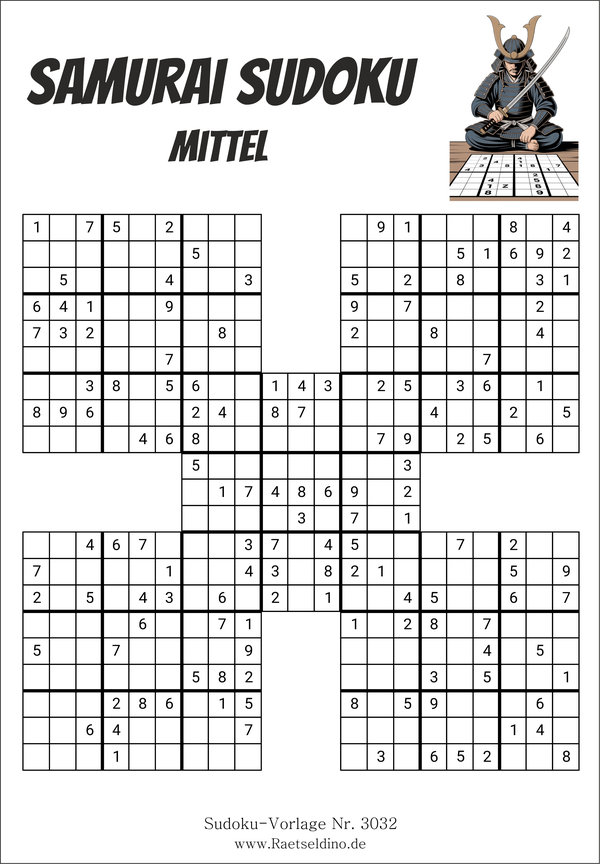 Samurai Sudoku mittel kostenlos
