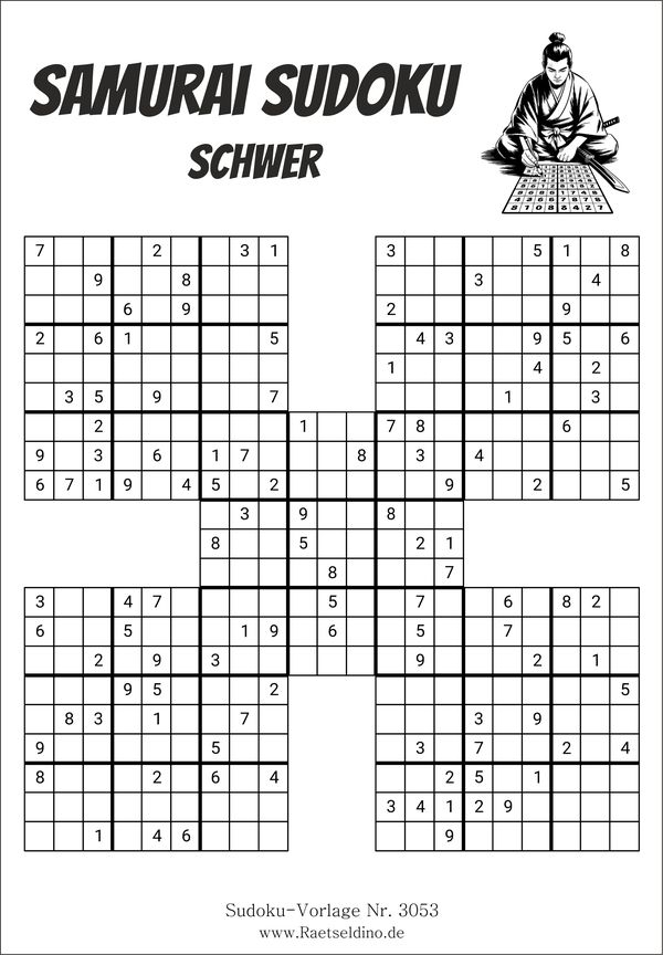 Samurai Sudoku schwer PDF downloaden