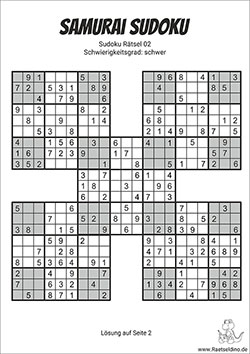 Samurai Sudoku - schwer