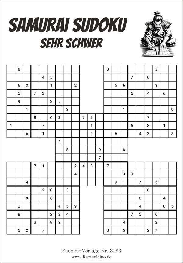 Samurai Sudoku sehr schwer gratis