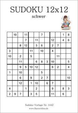 12x12 Sudoku schwer gratis ausdrucken
