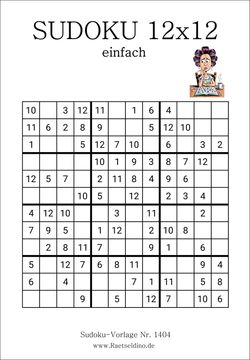 Einfache Sudoku 12x12 kostenlos ausdrucken