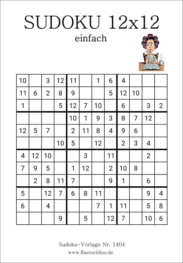 Einfache Sudoku 12x12 kostenlos