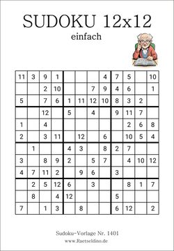 sudoku 12x12 einfach kostenfrei drucken