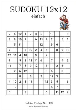 Sudoku 12x12 einfach zum kostenlosen Ausducken
