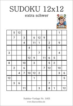 Sudoku 12x12 extra schwer ausdrucken