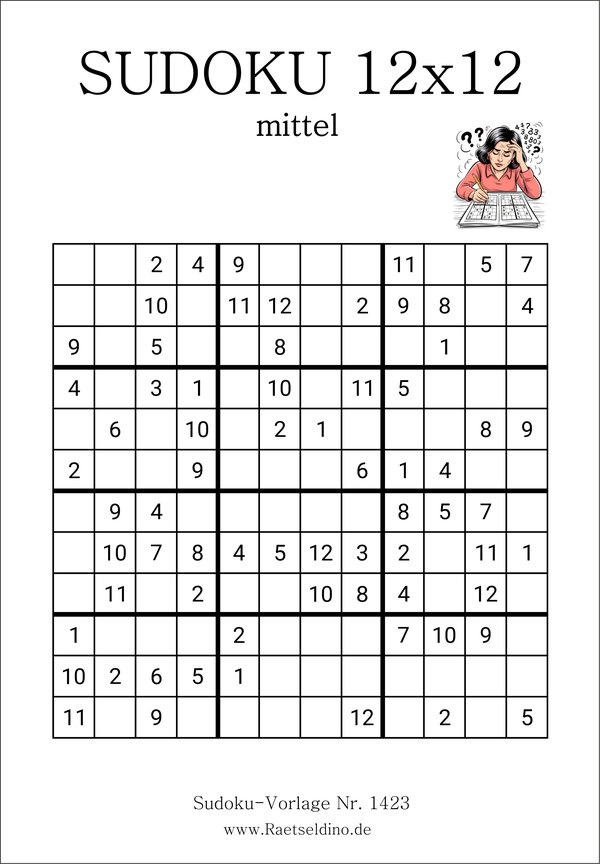 Sudoku 12x12 mittel ausdrucken
