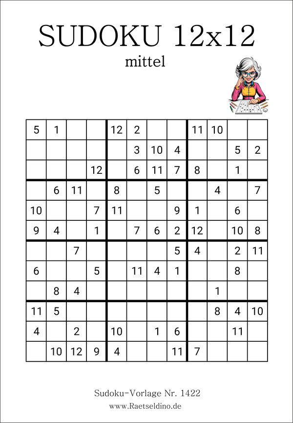 Sudoku 12x12 mittel kostenlos