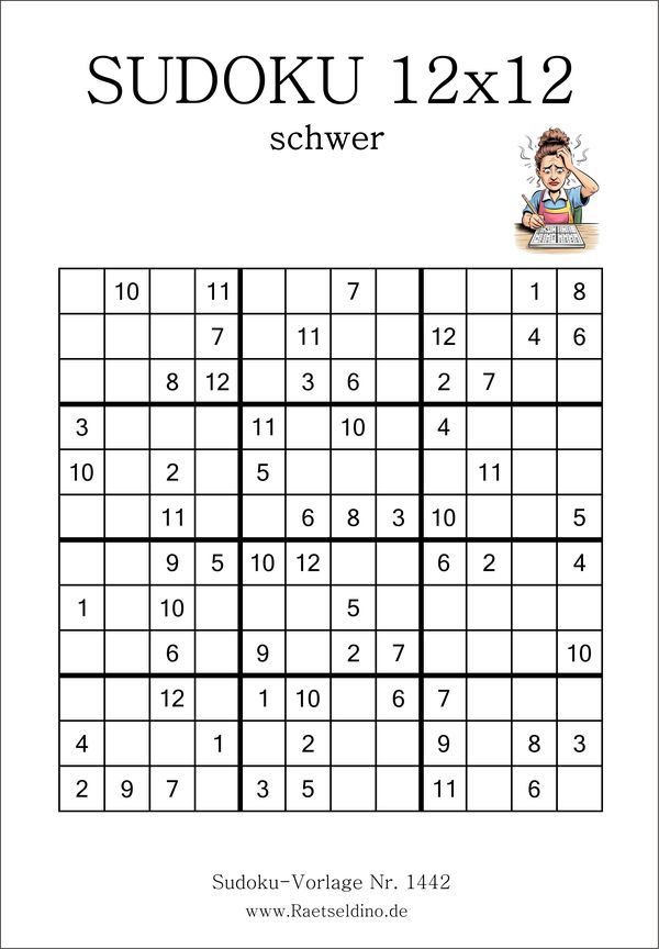 Sudoku 12x12 schwer gratis