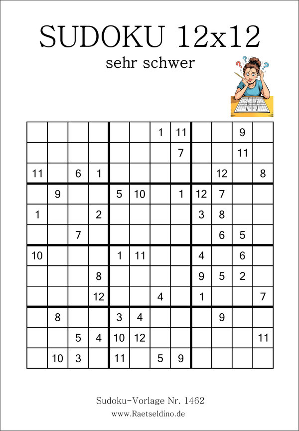 Sudoku 12x12 sehr schwer ausdrucken