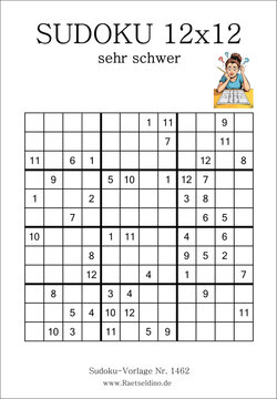 Sudoku 12x12 sehr schwer drucken und lösen
