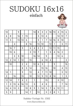 Sudoku 16x16 leicht gratis druckenr