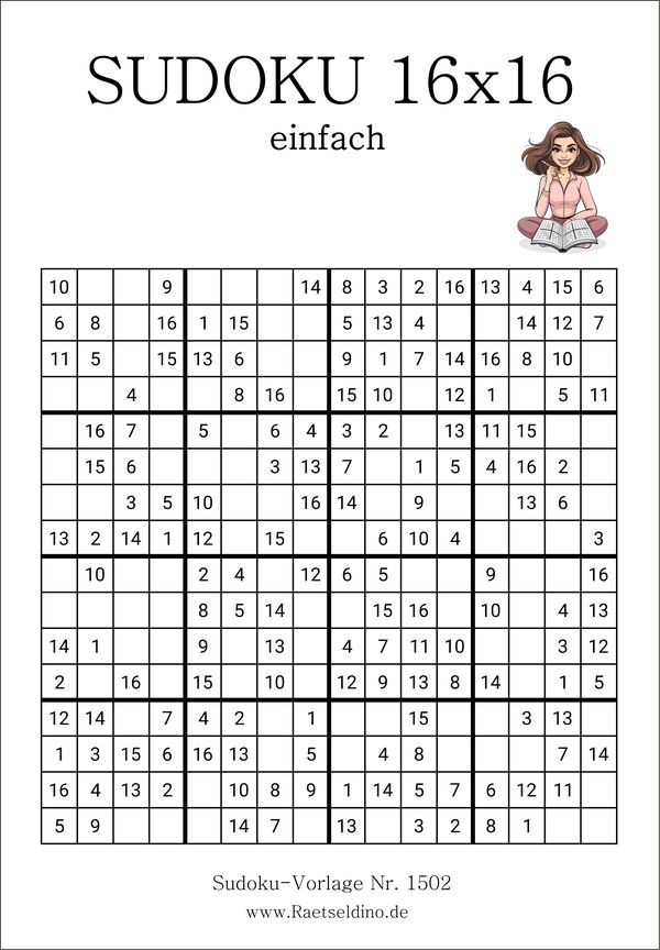 Sudoku 16x16 Stufe leicht