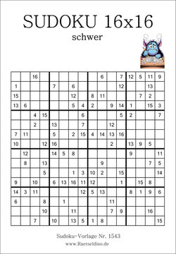 Sudoku 16x16 Stufe schwer zum Downloaden
