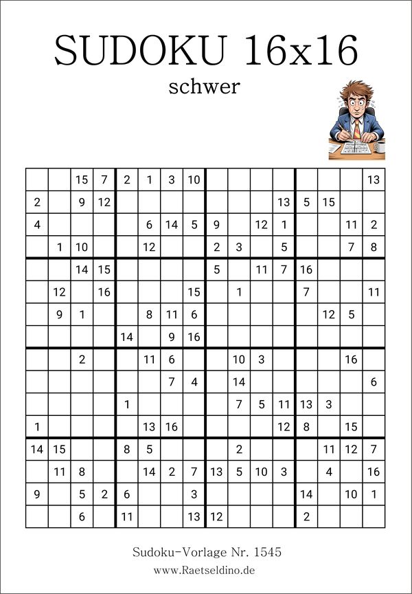 Sudoku 16x16 schwer herunterladen