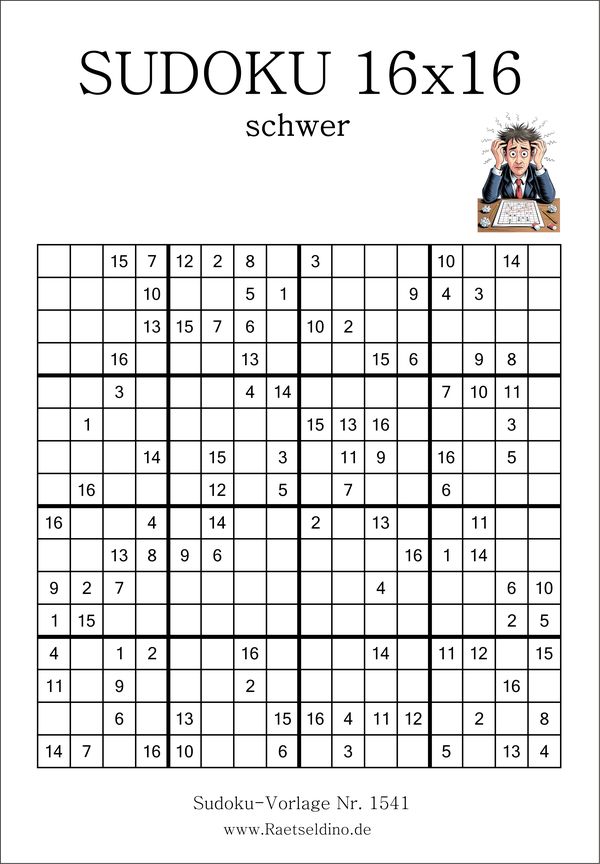 Sudoku 16x16 schwer