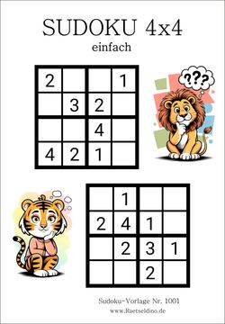 Sudoku 4x4 einfach gratis drucken