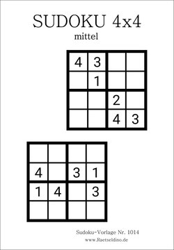 Sudoku 4x4 mittel PDF gratis drucken