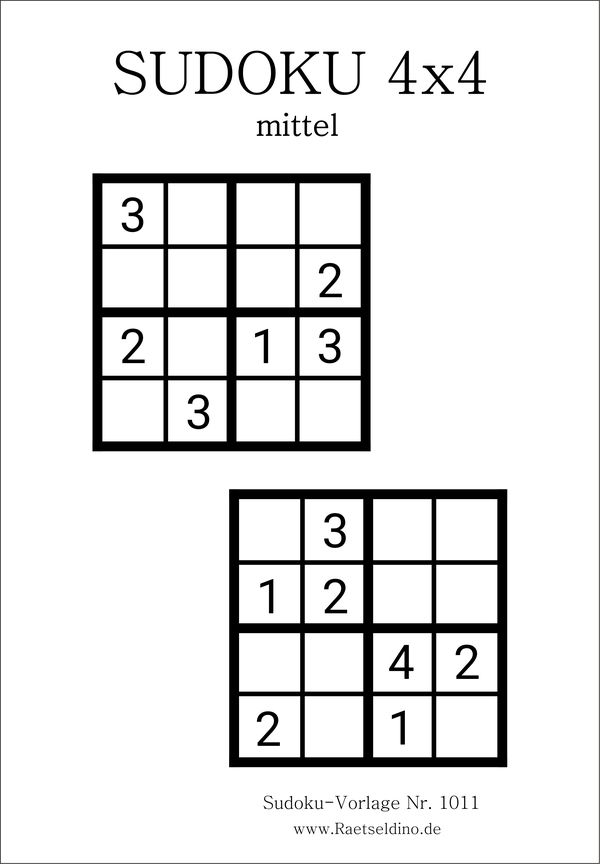 Sudoku 4x4 Mittel