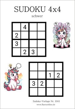 Sudoku 4x4 schwer gratis