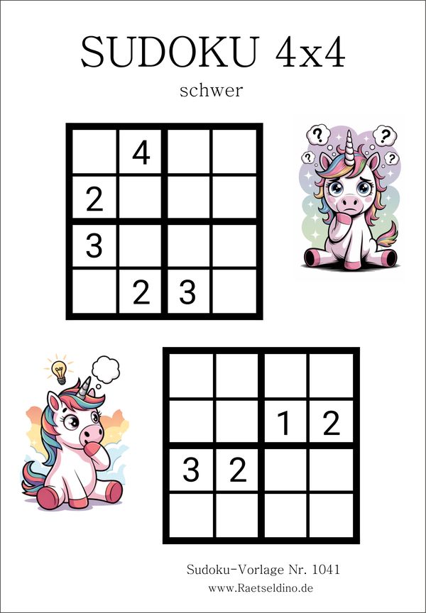 Sudoku 4x4 schwer