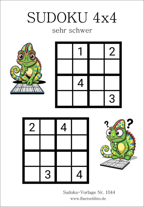 Sudoku 4x4 sehr schwer